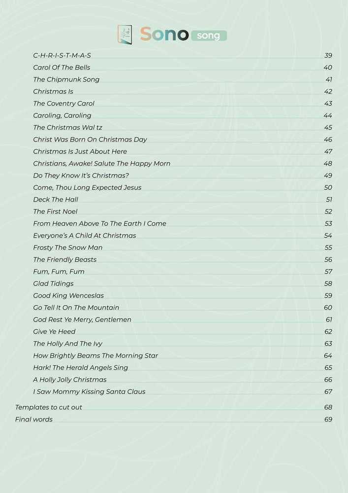 Tongue Drum Music Book - 50 Christmas Songs - For all tongue drums in C major with 8 / 11 / 13 / 14 / 15 tongues - PDF for download3