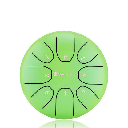 SonodrumSteelTongueDrumStandard-5.5Inches_8Tongues_CMajor-Green